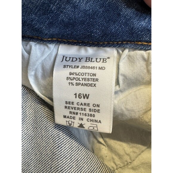 Judy Blue Jeans Size 16W Jonesborough High Rise Fray Detail Slim Fit JB88461 - Picture 12 of 16
